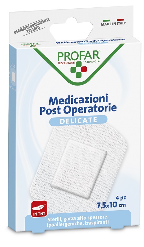 MEDICAZIONE POST OPERATORIA STERILE GARZA ANTIADERENTE 7,5X10 CM 4 PEZZI PROFAR