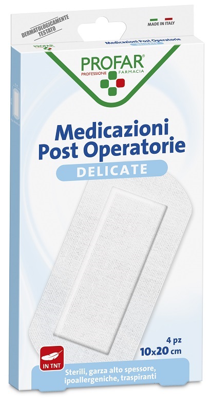 MEDICAZIONE POST OPERATORIA STERILE GARZA ANTIADERENTE 10X20 CM 4 PEZZI PROFAR