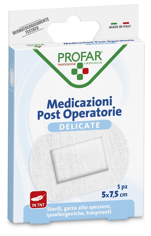 MEDICAZIONE POST OPERATORIA STERILE GARZA ANTIADERENTE 5X7,5 CM 5 PEZZI PROFAR