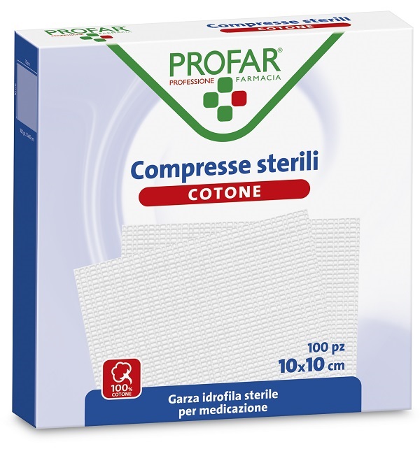 COMPRESSE IN COTONE 100 PEZZI 10 X 10 CM PROFAR