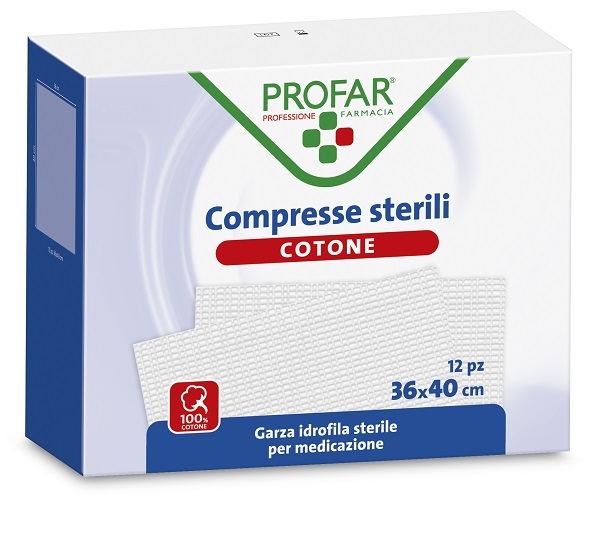 COMPRESSE IN COTONE 12 PEZZI 36 X 40 CM PROFAR