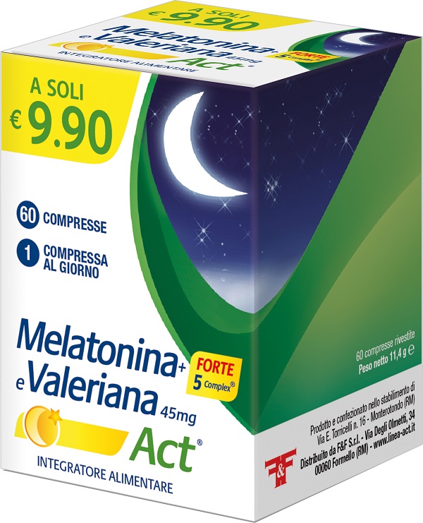 MELATONINA+FORTE 5 COMPLEX E VALERIANA ACT 60 COMPRESSE