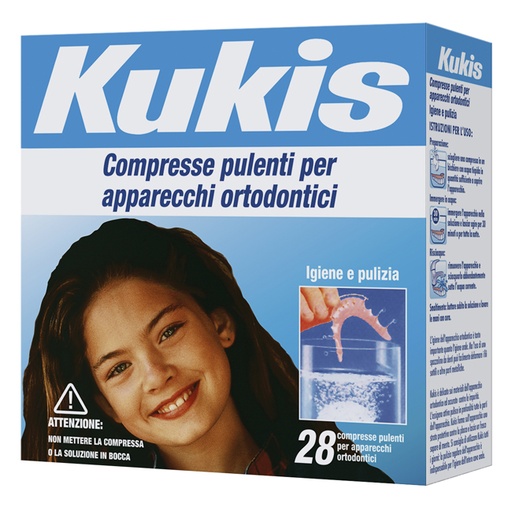 [901718092] KUKIS CLEANSER 28 COMPRESSE PER PULIZIA APPARECCHI ORTODONTICI