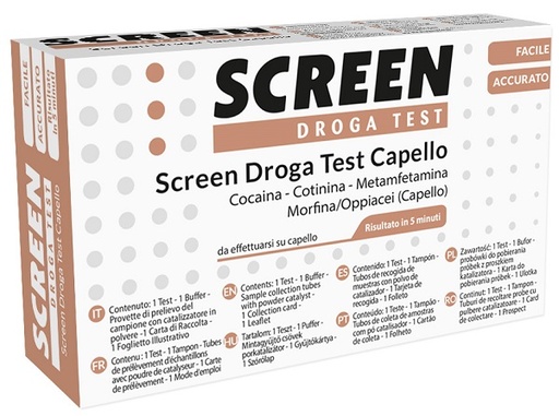 [927972303] SCREEN DROGA TEST 4 SOSTANZE TRAMITE CAPELLI TEST ANTIDROGA CAPELLO