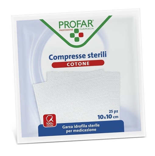 [931855629] GARZA IN COTONE PROFAR COMPRESSA 10 X 10 CM 25 PEZZI