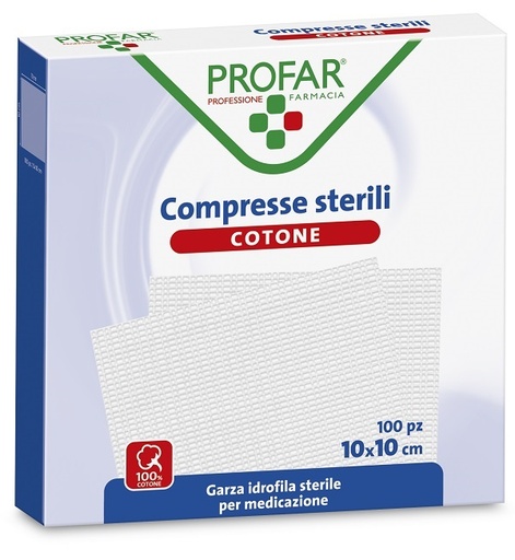 [931855656] COMPRESSE IN COTONE 100 PEZZI 10 X 10 CM PROFAR