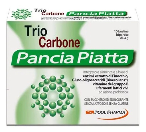 [934018300] TRIOCARBONE PANCIA PIATTA 10 BUSTINE BIPARTITE 4 G