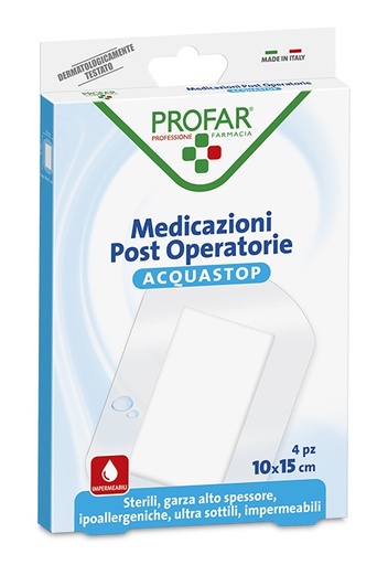 [939774295] ACQUASTOP MEDICAZIONE POST OPERATORIA 10X15 CM PROFAR MED 4 PEZZI