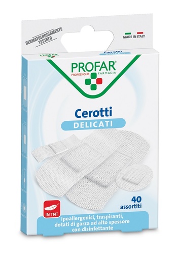 [939774319] CEROTTO TESSUTO NON TESSUTO DELICATO ASSORTITI 40 PEZZI PROFAR