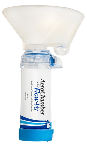 [974762876] CAMERA DISTANZIATRICE ANTISTATICA AEROCHAMBER PLUS FLOWVU MASCHERA ADULTI LARGE BLU