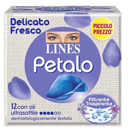 [978847061] LINES PETALO BLU ASSORBENTE CON ALI 12 PEZZI