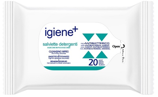 [980339170] IGIENE+ SALVIETTE IGIENIZZANTI MANI 20 PEZZI