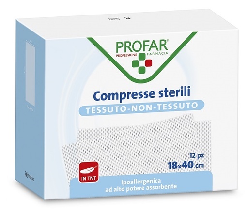[901311771] COMPRESSE IN TESSUTO NON TESSUTO 18 X 40 CM 12 PEZZI PROFAR