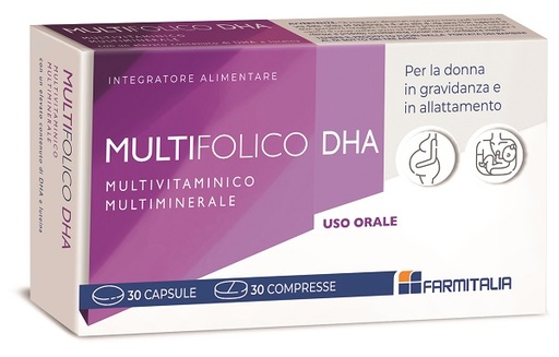 [930629454] MULTIFOLICO DHA 30 CAPSULE ROSSE + 30 CAPSULE VIOLA