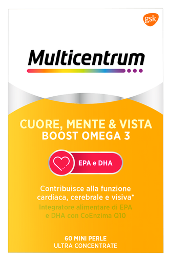 [933514135] MULTICENTRUM CUORE MENTE E VISTA BOOST OMEGA 3 60 MINI PERLE