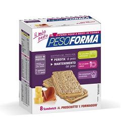 [938980214] PESOFORMA SANDWICH PROSCIUTTO/FORMAGGIO 4 PASTI 8 PEZZI X 25 G