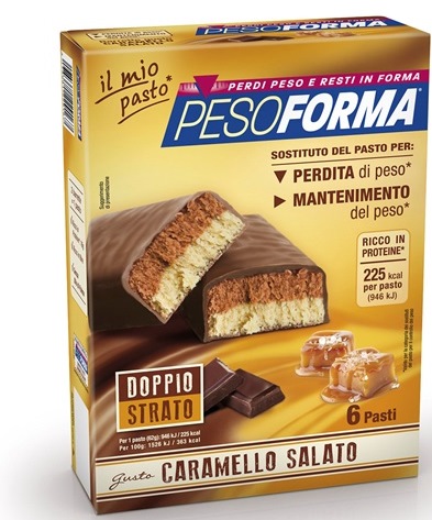 [941872576] PESOFORMA BARRETTA AL CARAMELLO SALATO 12 PEZZI DA 31 G