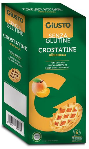 [984807507] GIUSTO SENZA GLUTINE CROSTATINA ALBICOCCA 4 PEZZI DA 45 G